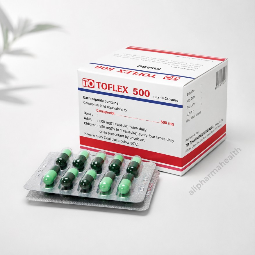 Toflex Cephalexin 500 mg antibiotic capsules for bacterial infections